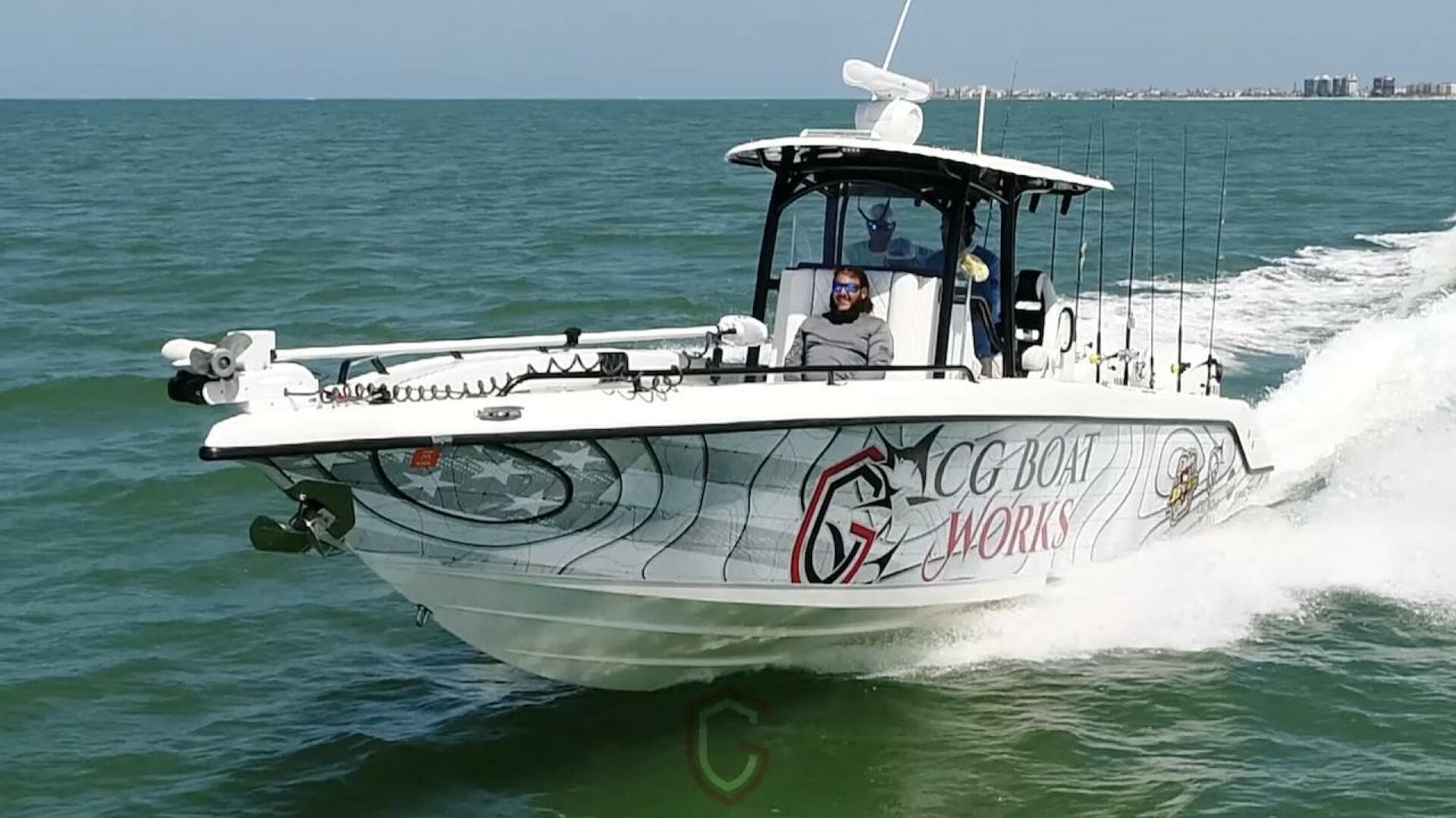 2023 CG Boat Works 35 M-Series cruising on open water.