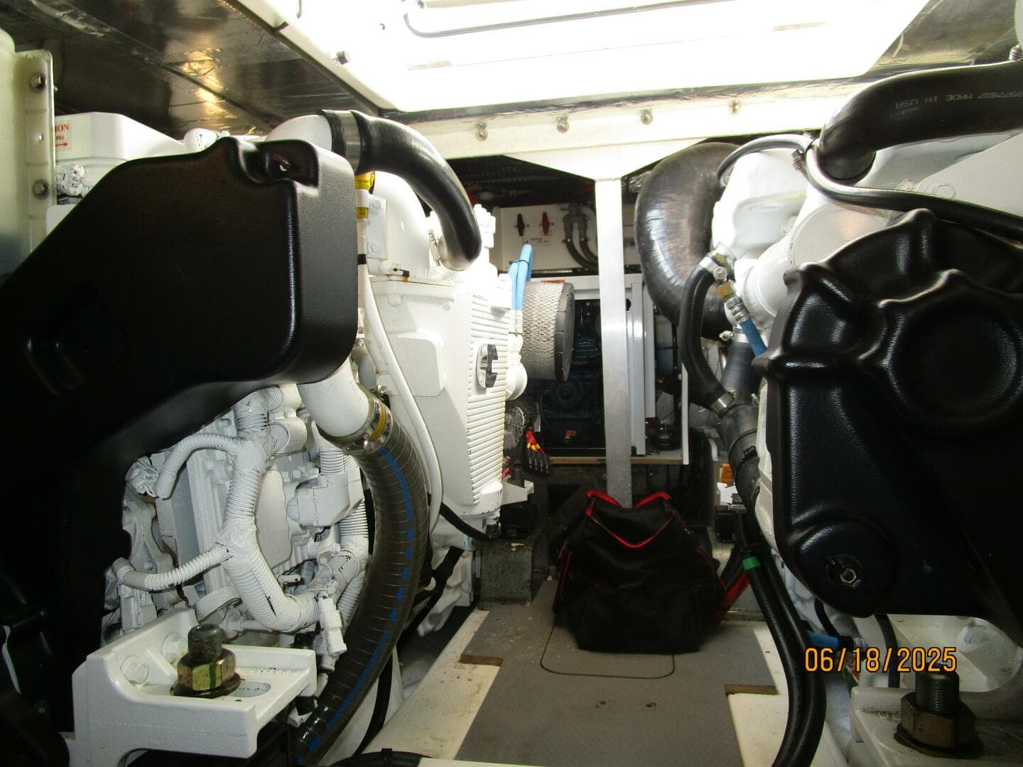 42' Prestige engine room forward