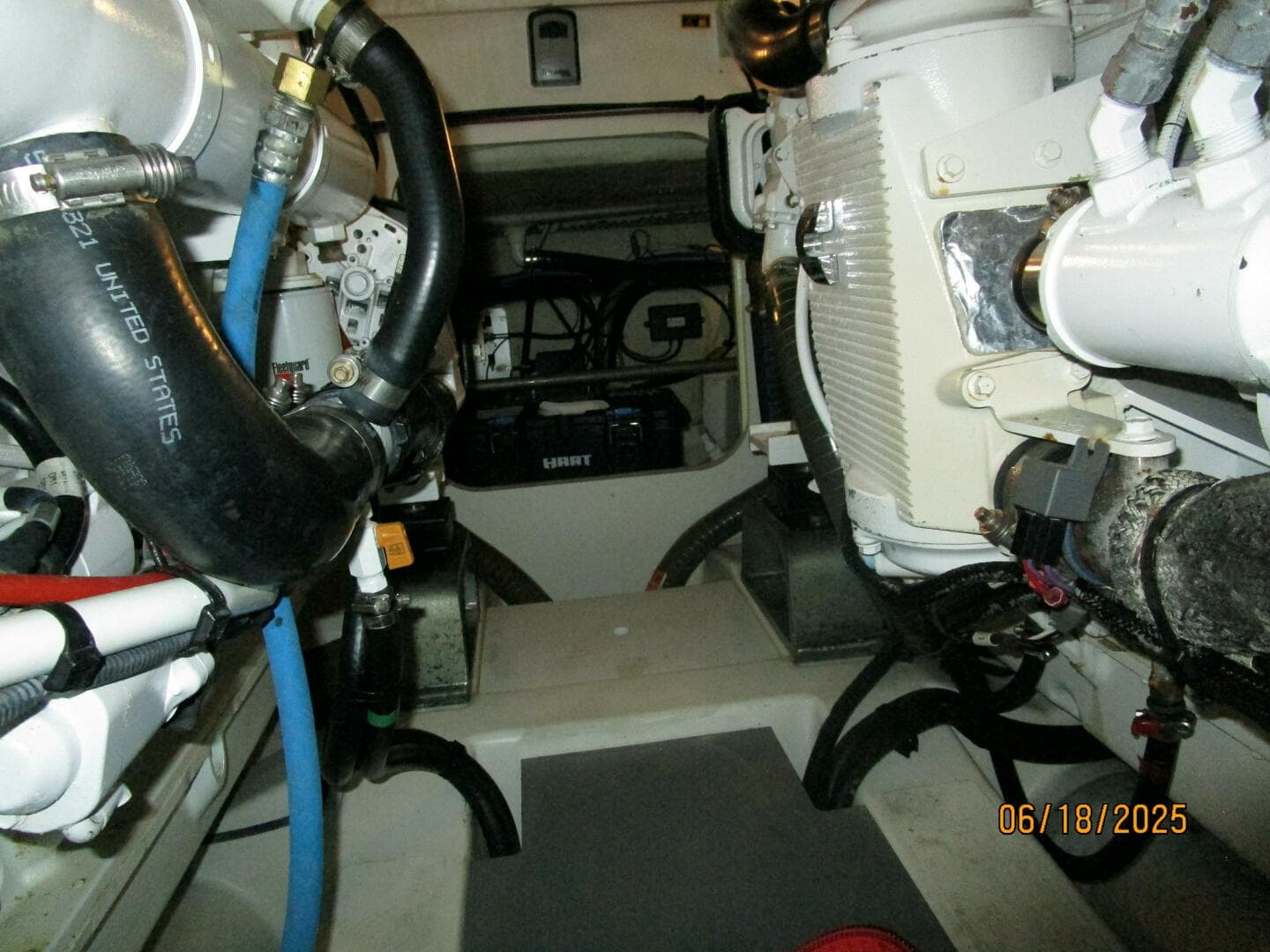 42' Prestige engine room aft