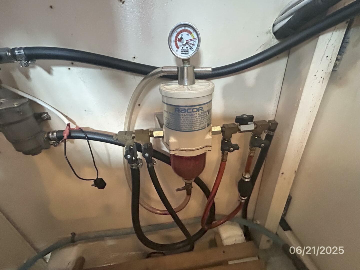 36' Grand Banks generator Racor fuel filter
