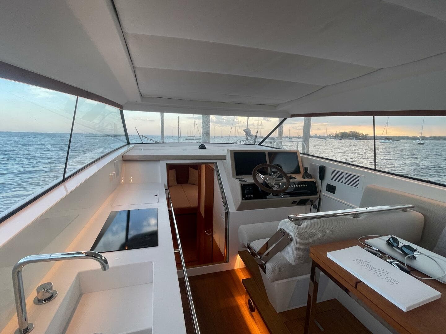 2023 Delta Powerboats 33 Coupe London Calling helmdeck