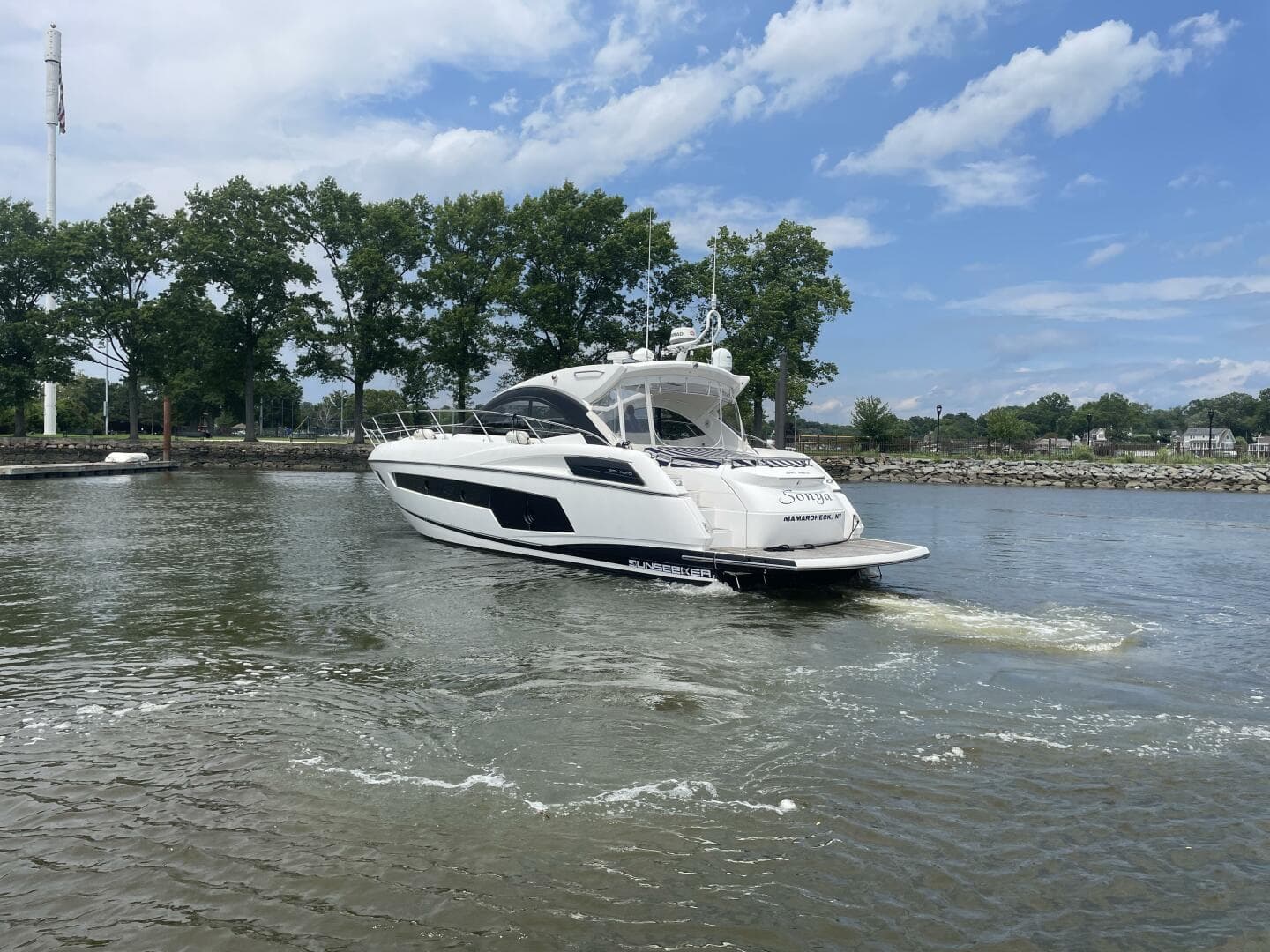 2015 Sunseeker San Remo SONYA Port Stern Quarter