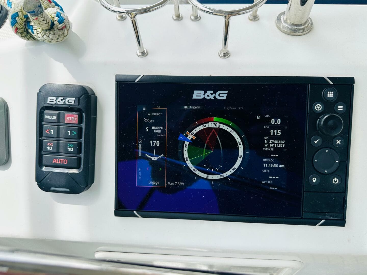 B&G navigation system on 2015 Beneteau Oceanis 45 yacht dashboard.