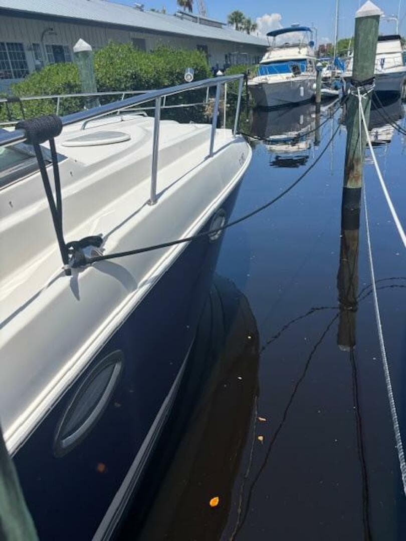 2007 Monterey 350 Sport Yacht docked at marina, sunny day.