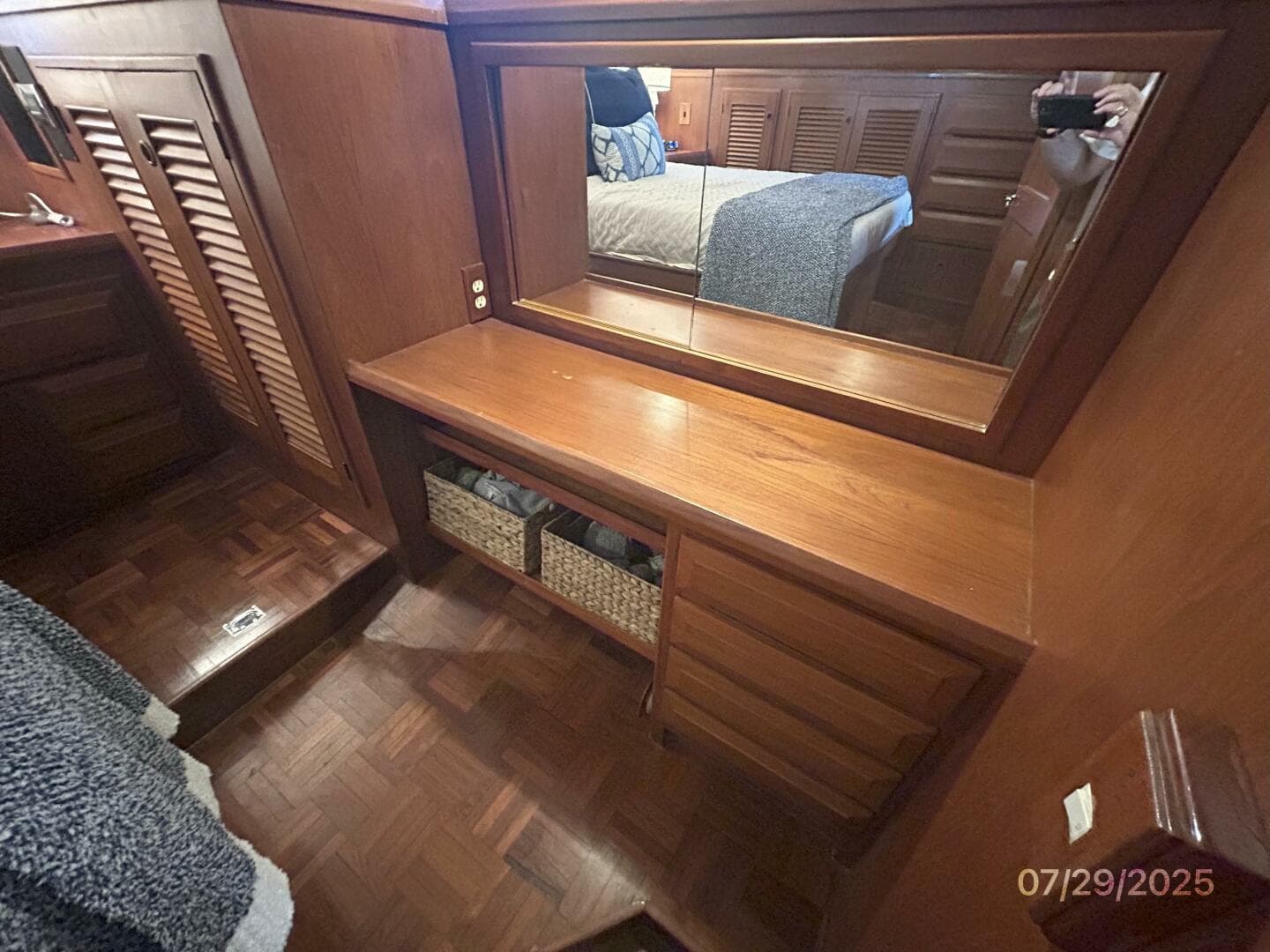 44' DeFever master stateroom desk-vanity