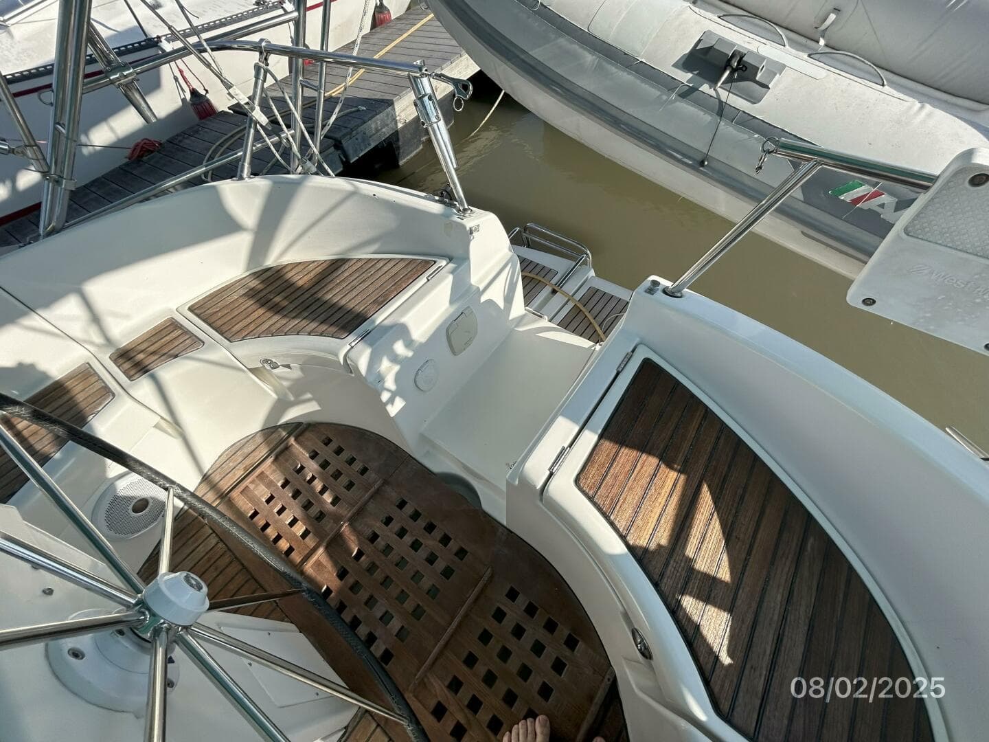 46' Beneteau cockpit transom pass-thru