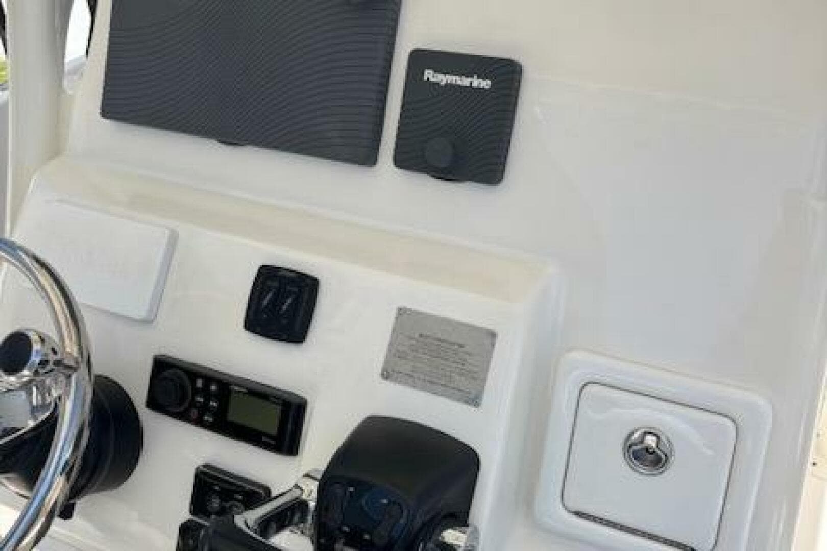 2018 Century 2600 Center Console dashboard with Raymarine electronics.