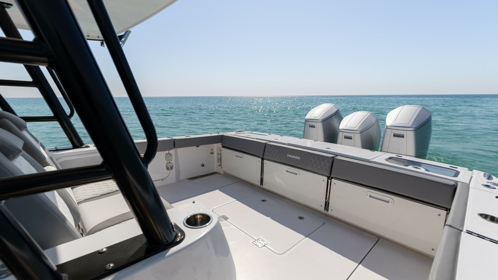 Spacious Aft Deck with Triple Engines
