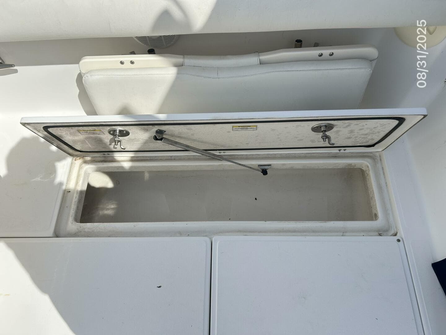 31' Boston Whaler cockpit port storage