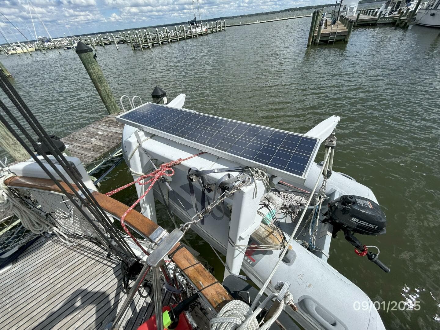40' Nauticat aft solar panel