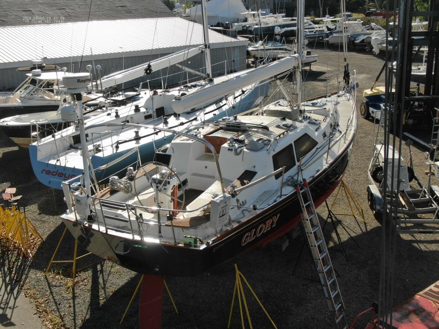 2011 Tartan 47 Glory stern via drone