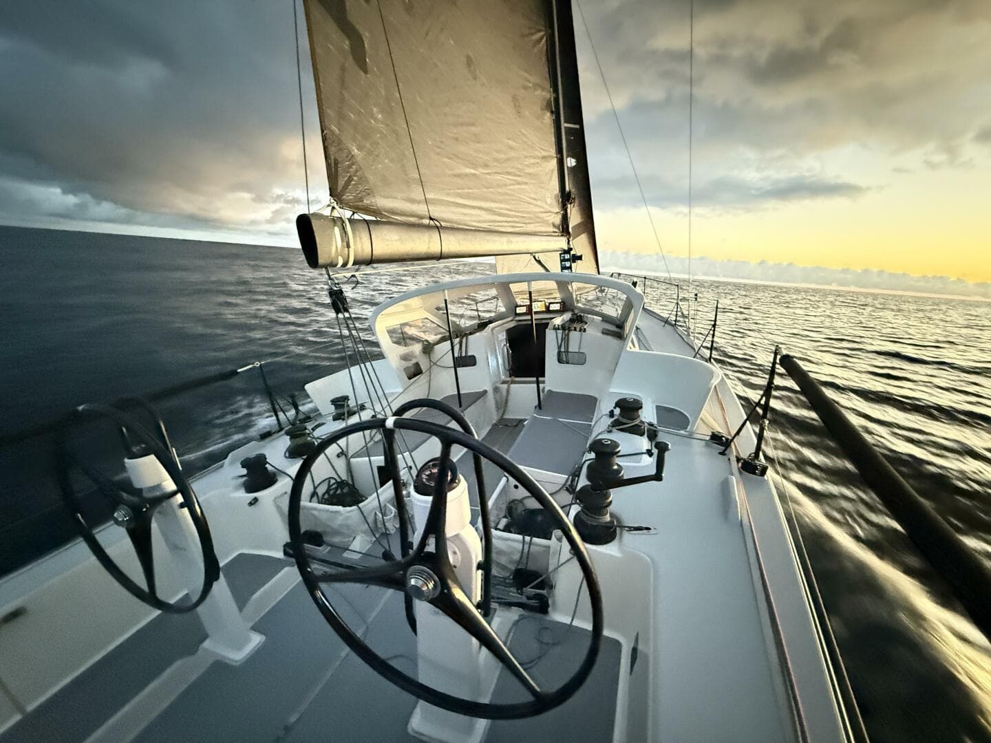 2018 J/121 Alchemy cockpit at sunrise