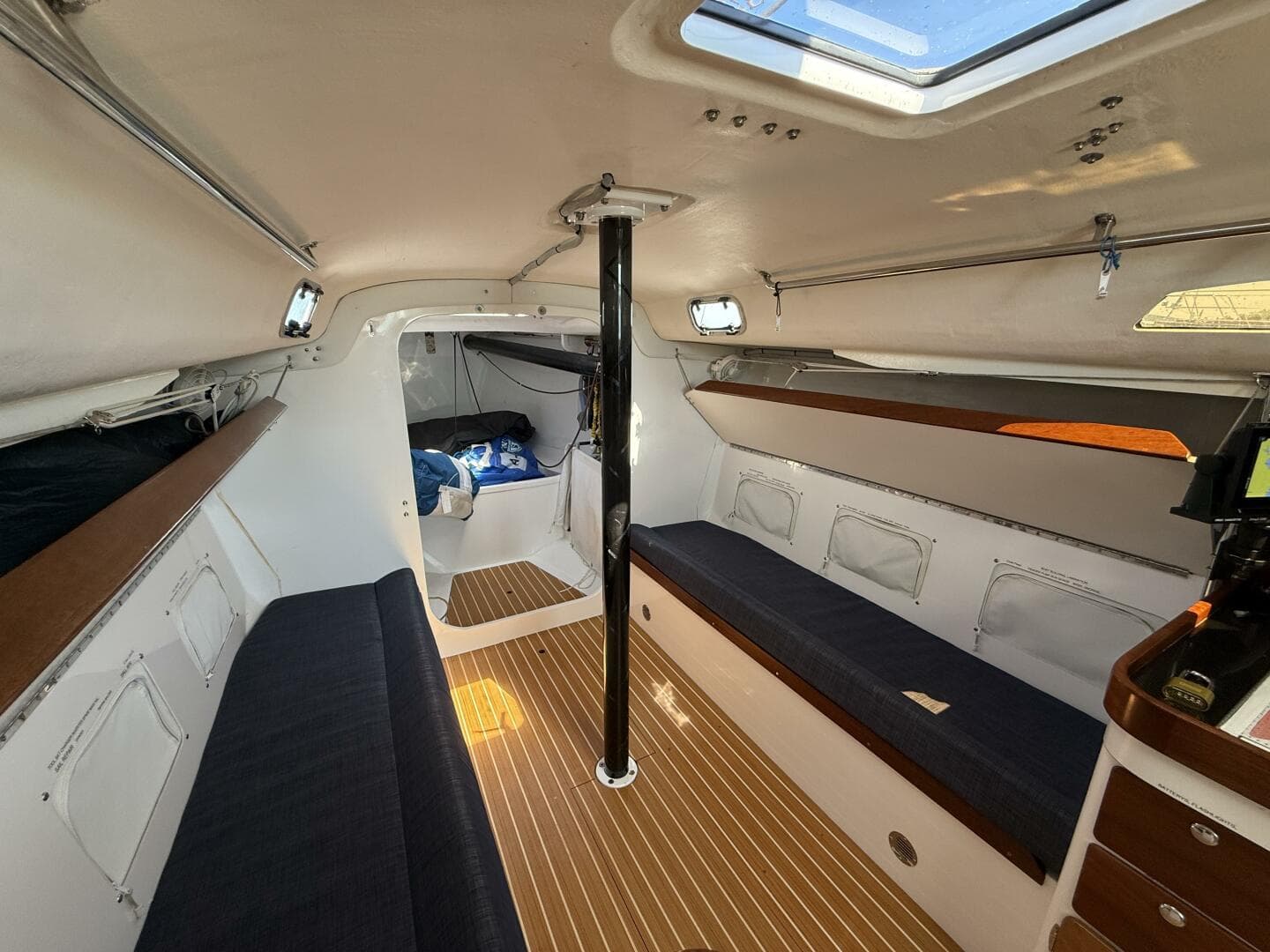 2018 J/121 Alchemy starboard view salon settees