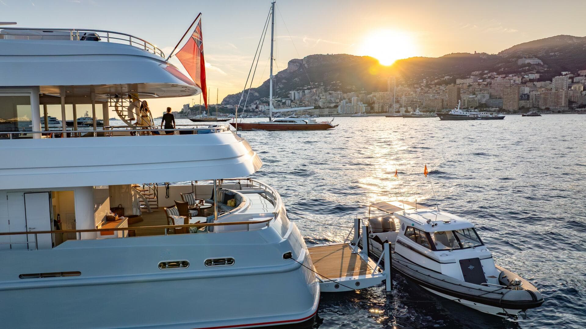 Port Aft With Door Open And Tender Alongside