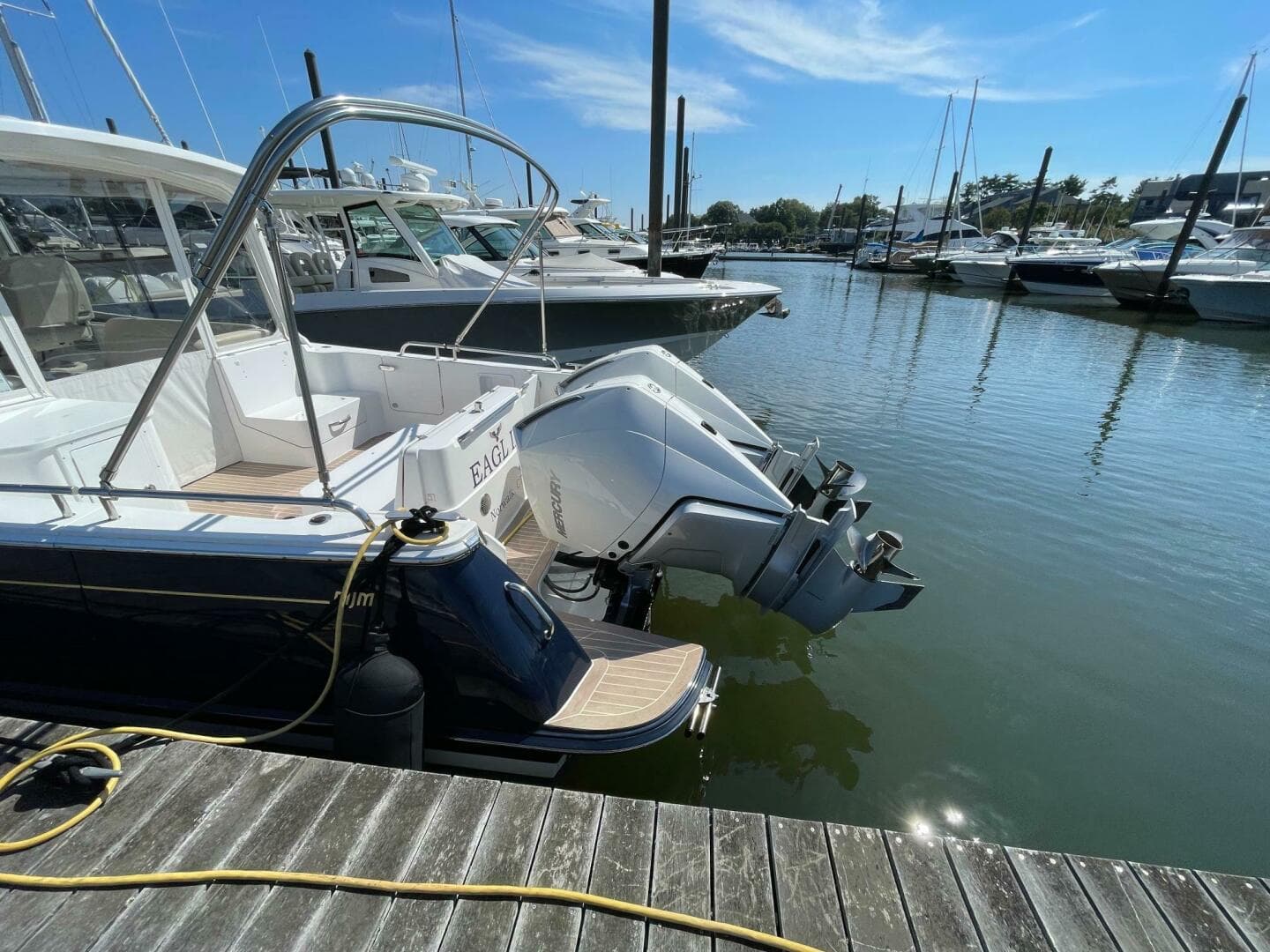 2023 MJM 35 double outboard Mercury engines aft