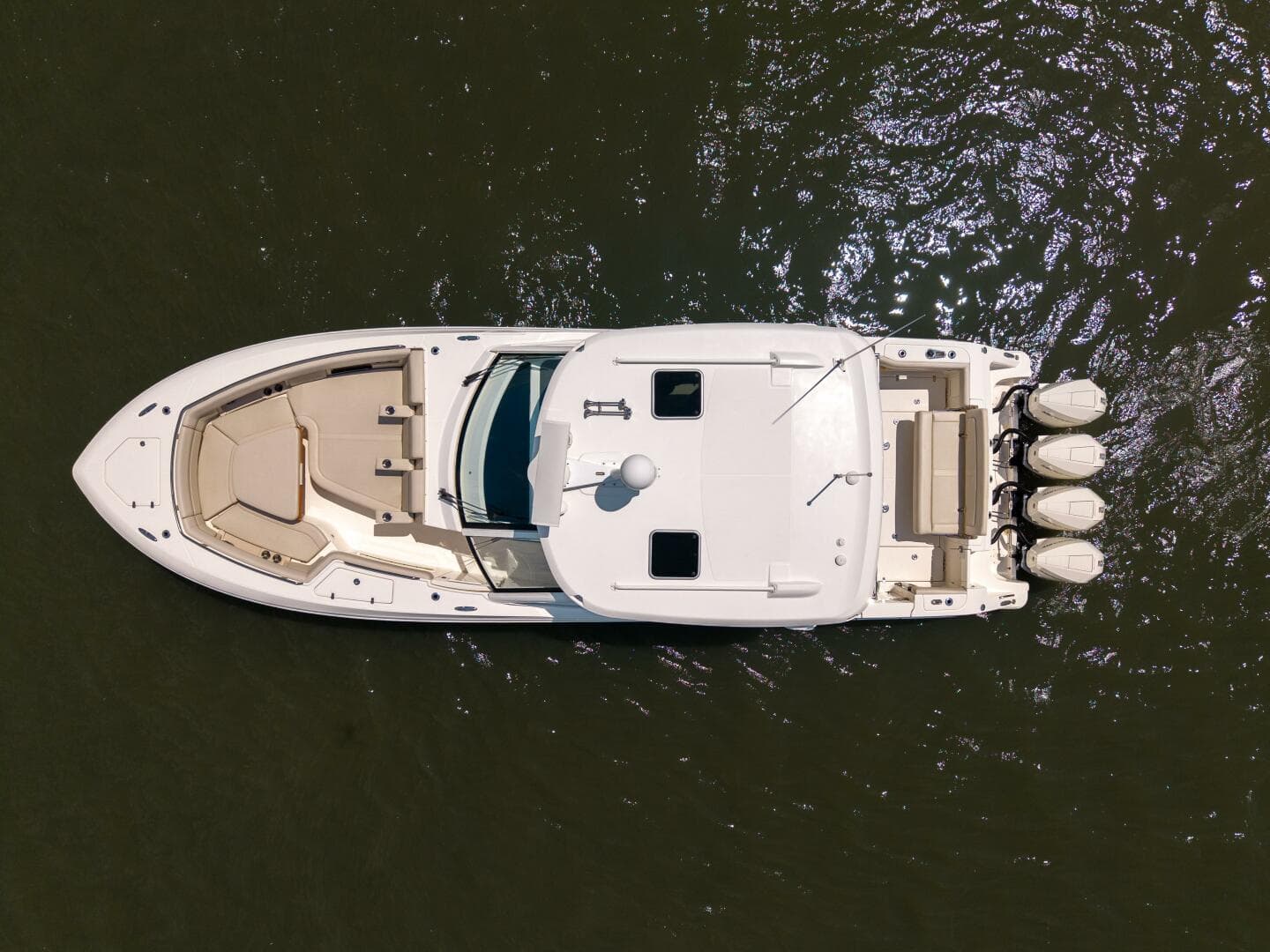Boston Whaler 380 Realm- Aerial View
