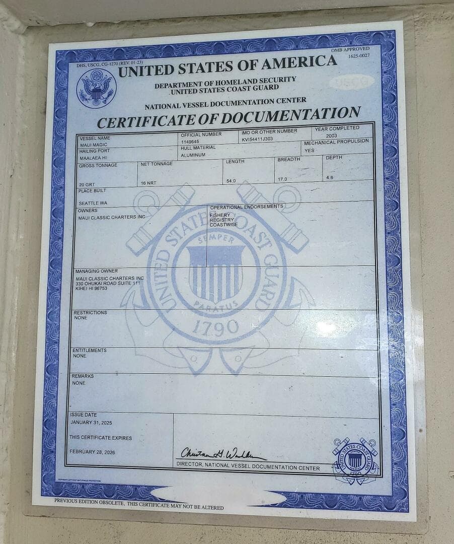 2003 Aluminum Cruiser COMMERCIAL PASSENGER VESSEL