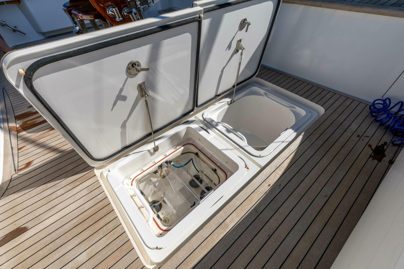 2013 Viking 76 Convertible- REEL FIRE- Cockpit Storage