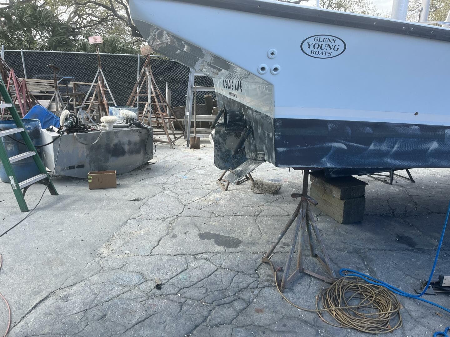 2008 Glenn Young 32 Skiff - Starboard Side Out of the Water