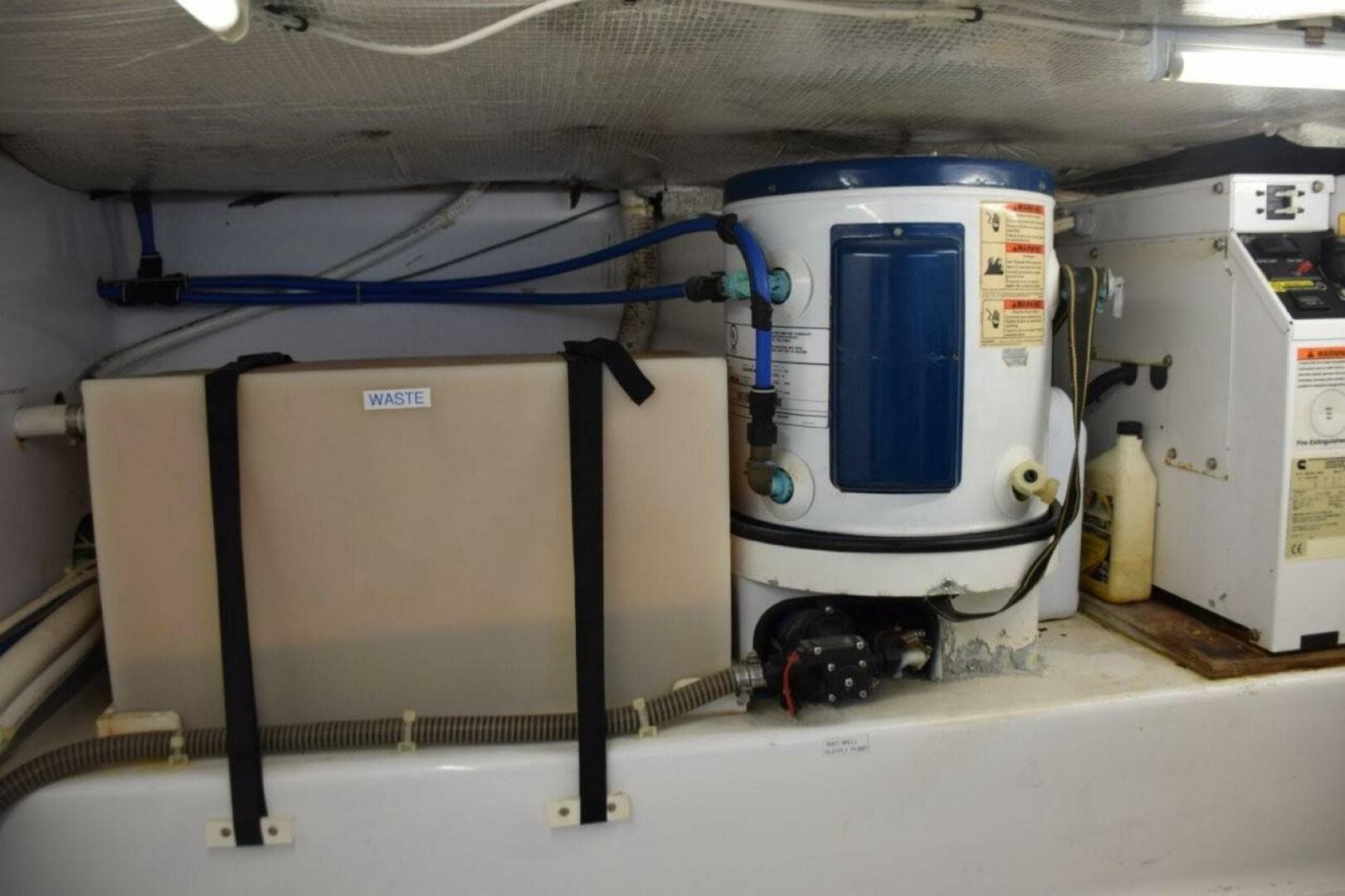 Holding Tank, Hot Water Heater, Bait Well Pump