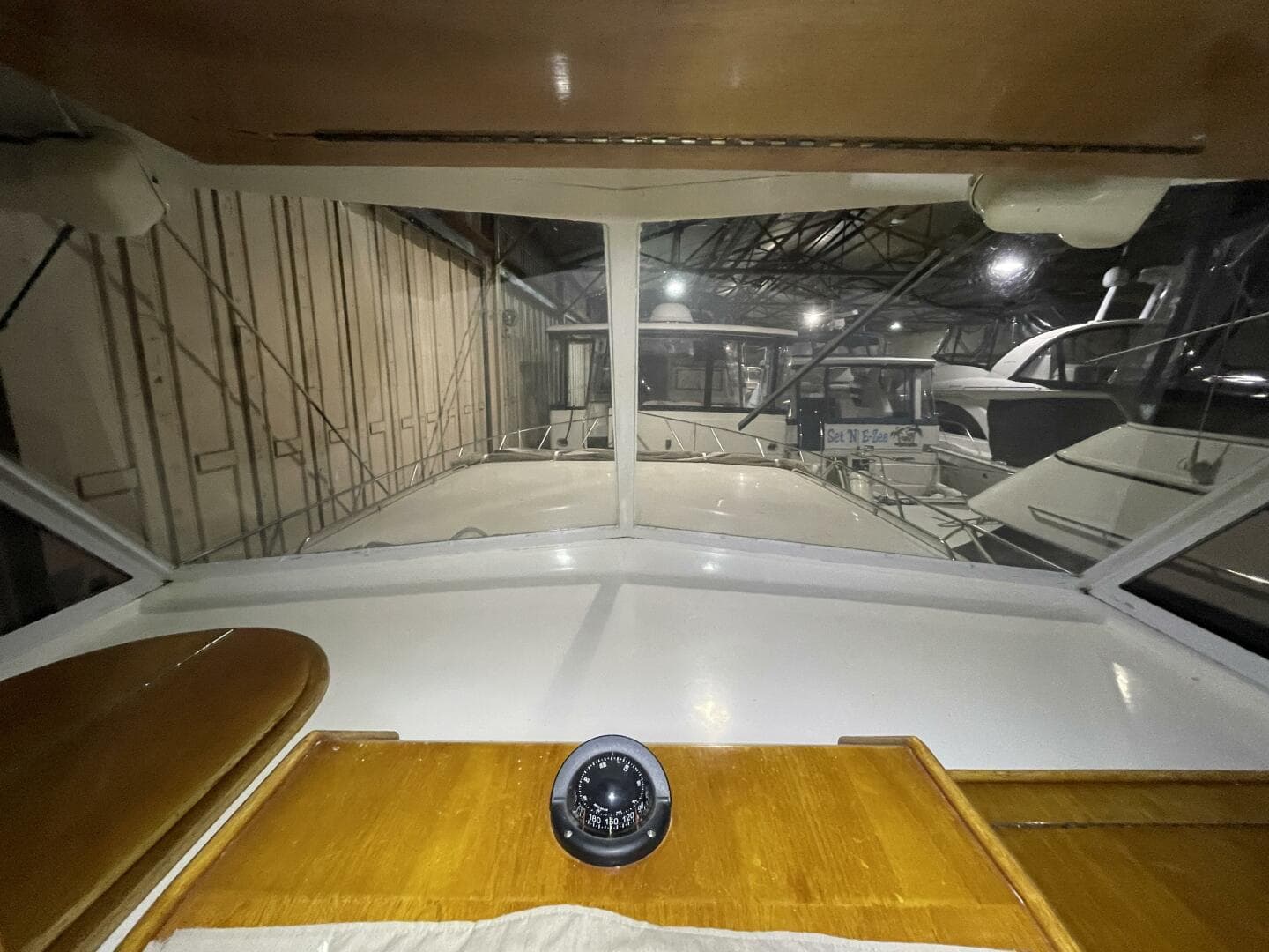 Overhead Electronics Panel at Helm – Egg Harbor 40 Motor Yacht