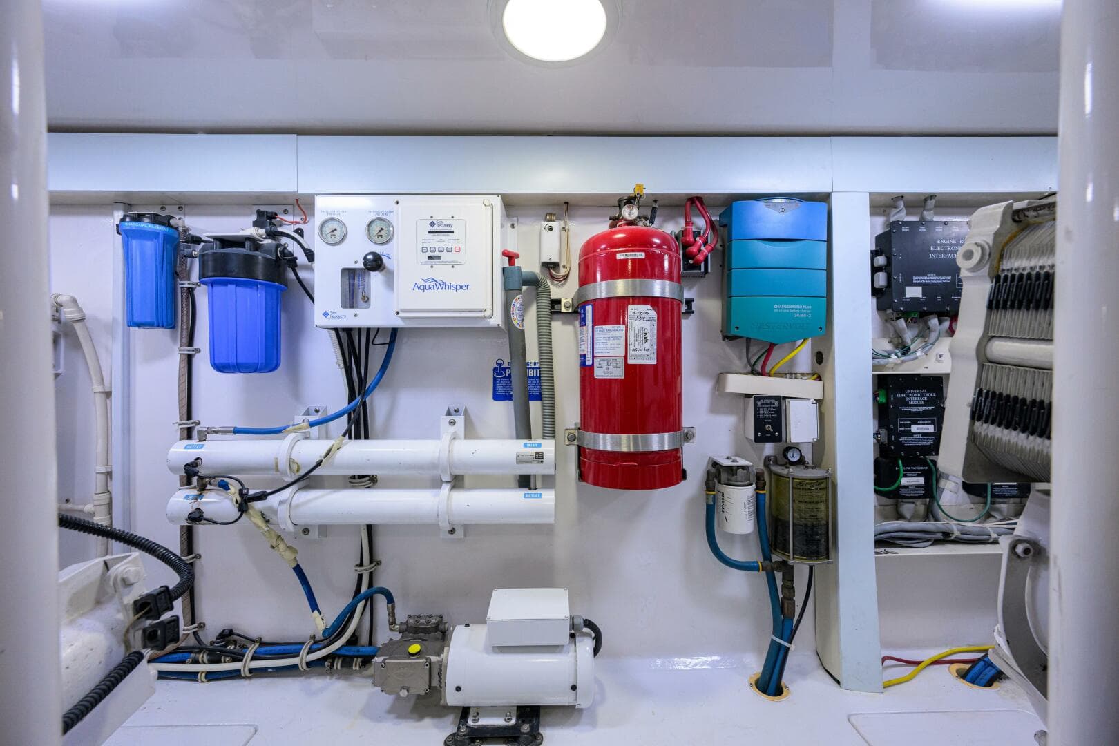 SeaRecovery Watermaker, Fire Suppression System, Fuel Transfer Pump, Battery Charger