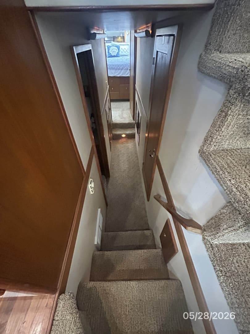 47' Bayliner guest companionway forward