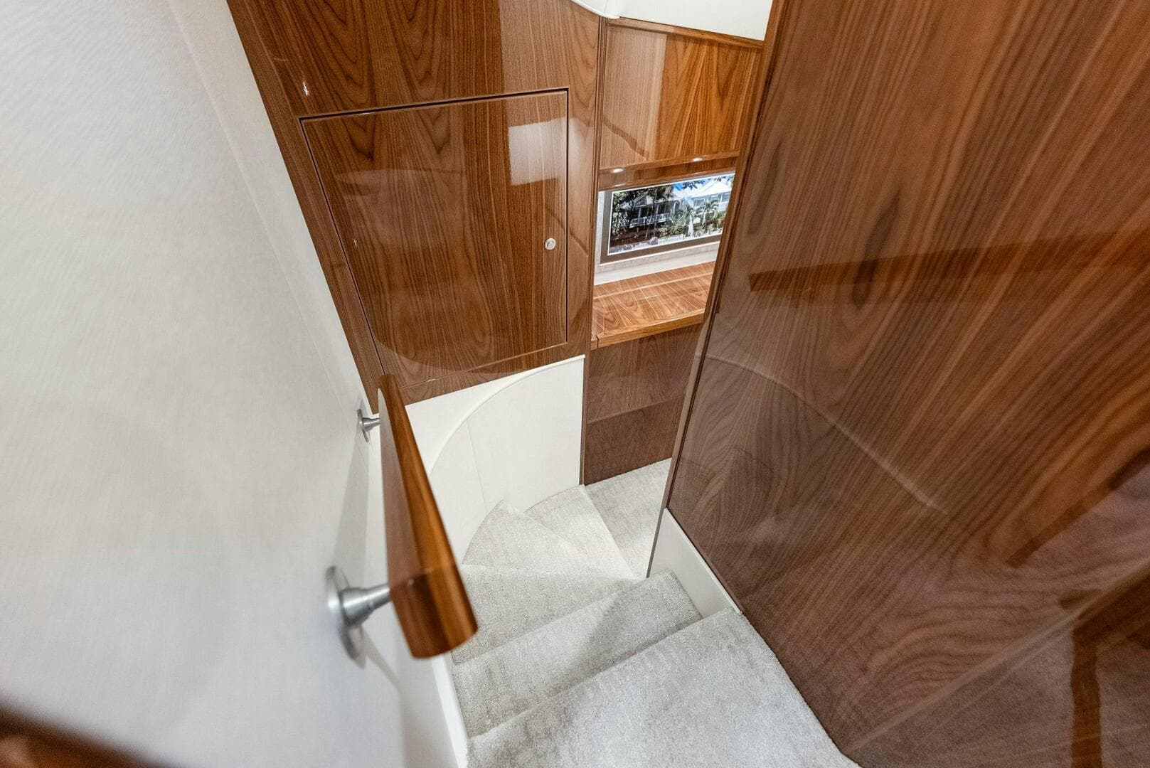 2022 Viking 68 Enclosed Bridge- PIPE DREAM- Companionway stairs