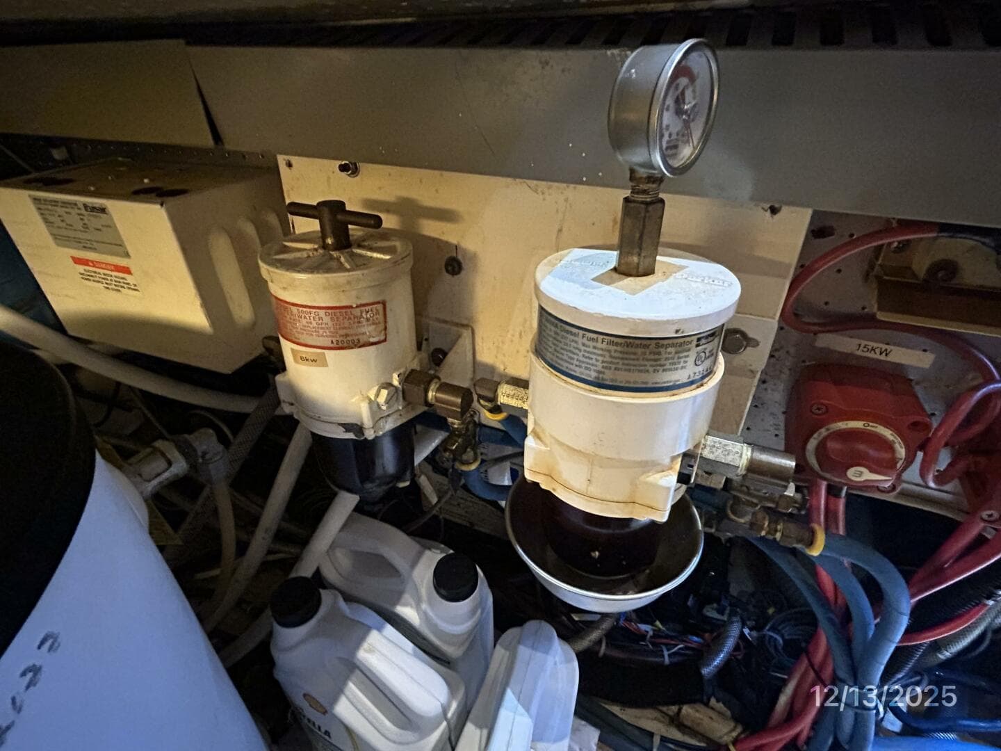 60' Jefferson generator room Racor fuel filters