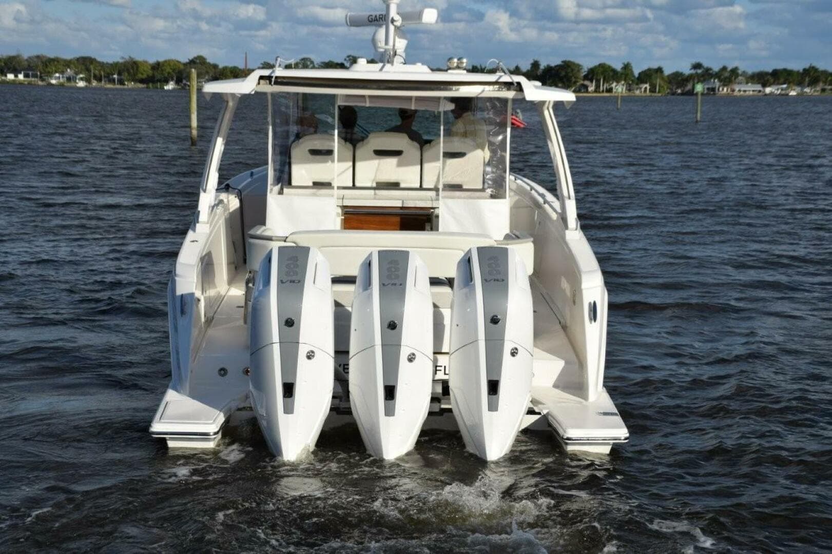 Extended Platforms Outboard Of Motors   Nice Access. Indicator Lights Aft Are On When Engines Are Running. Swim Ladder Folds Out On Portsi