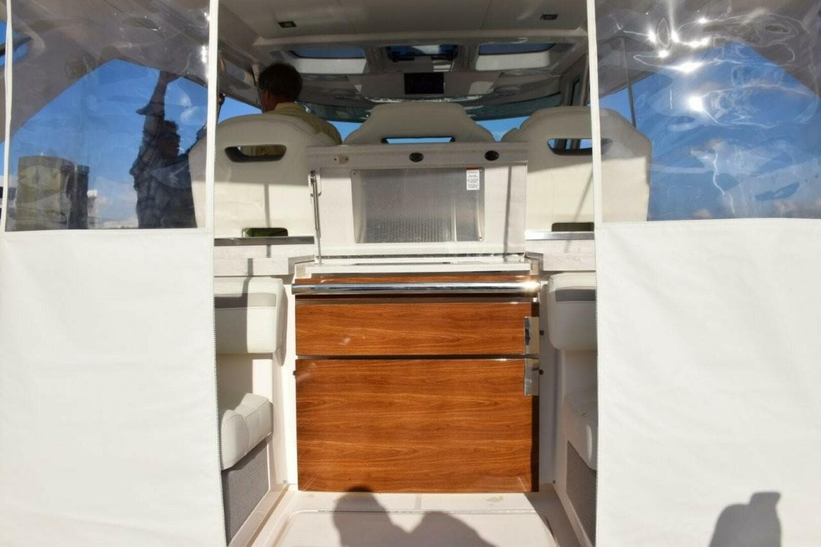 Outside Kitchen Console With Center Panel Of Enclosure Rolled Up