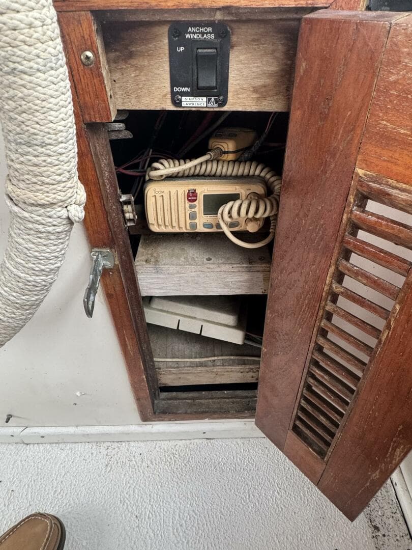 44' Marine Trader Flybridge Helm Storage Starboard