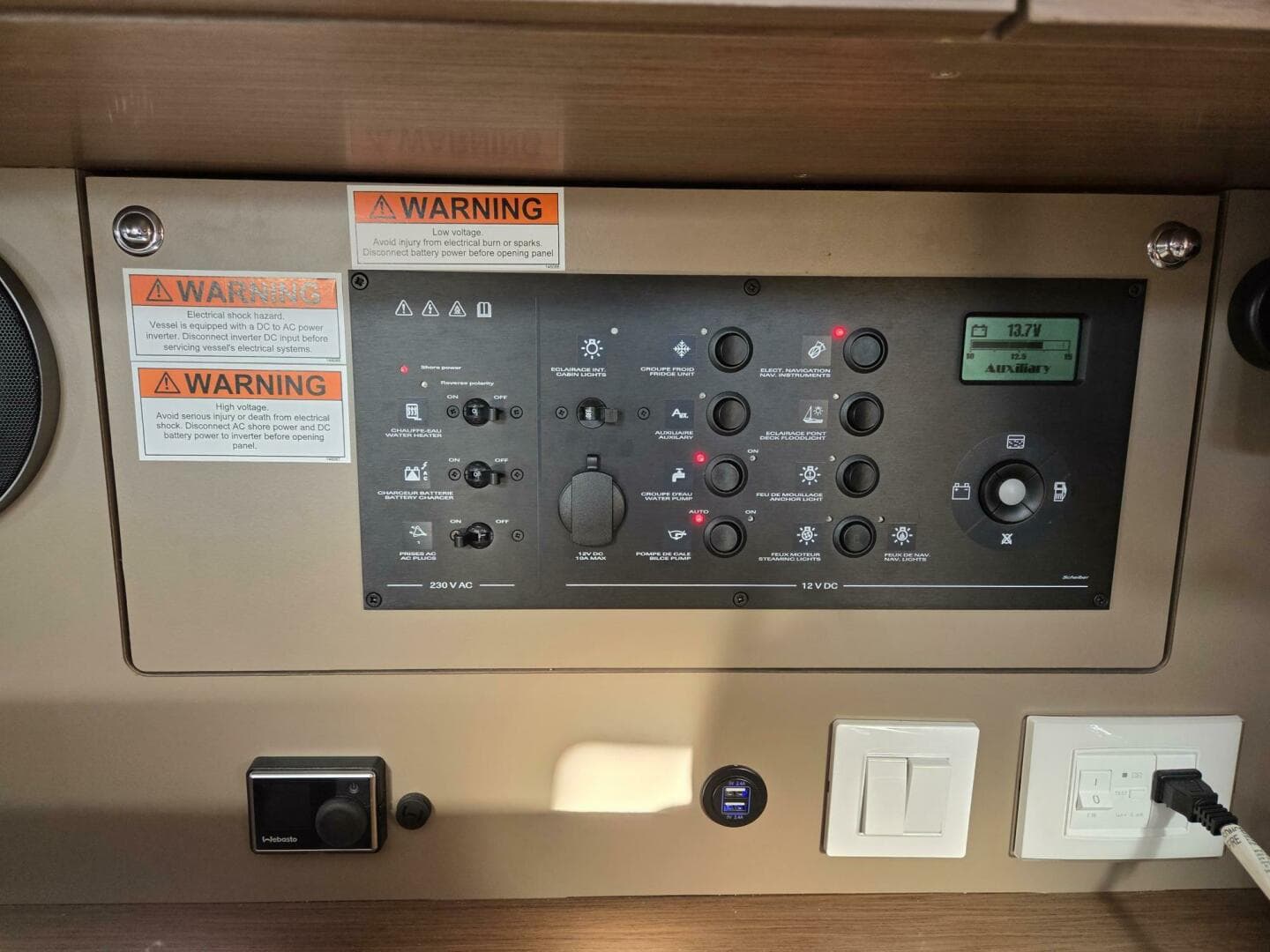 Nav station electrical panel