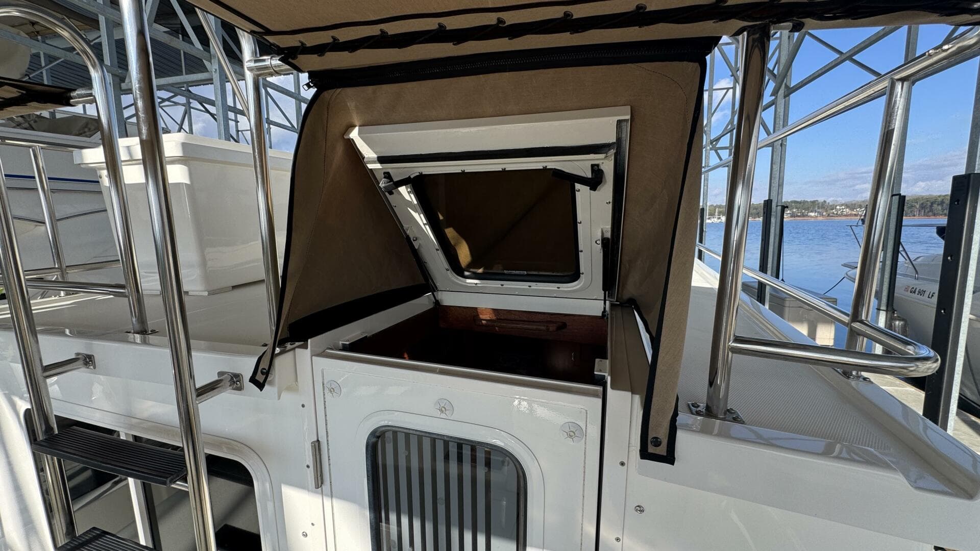 Salon Entry with Dutch Door Closed & Bimini