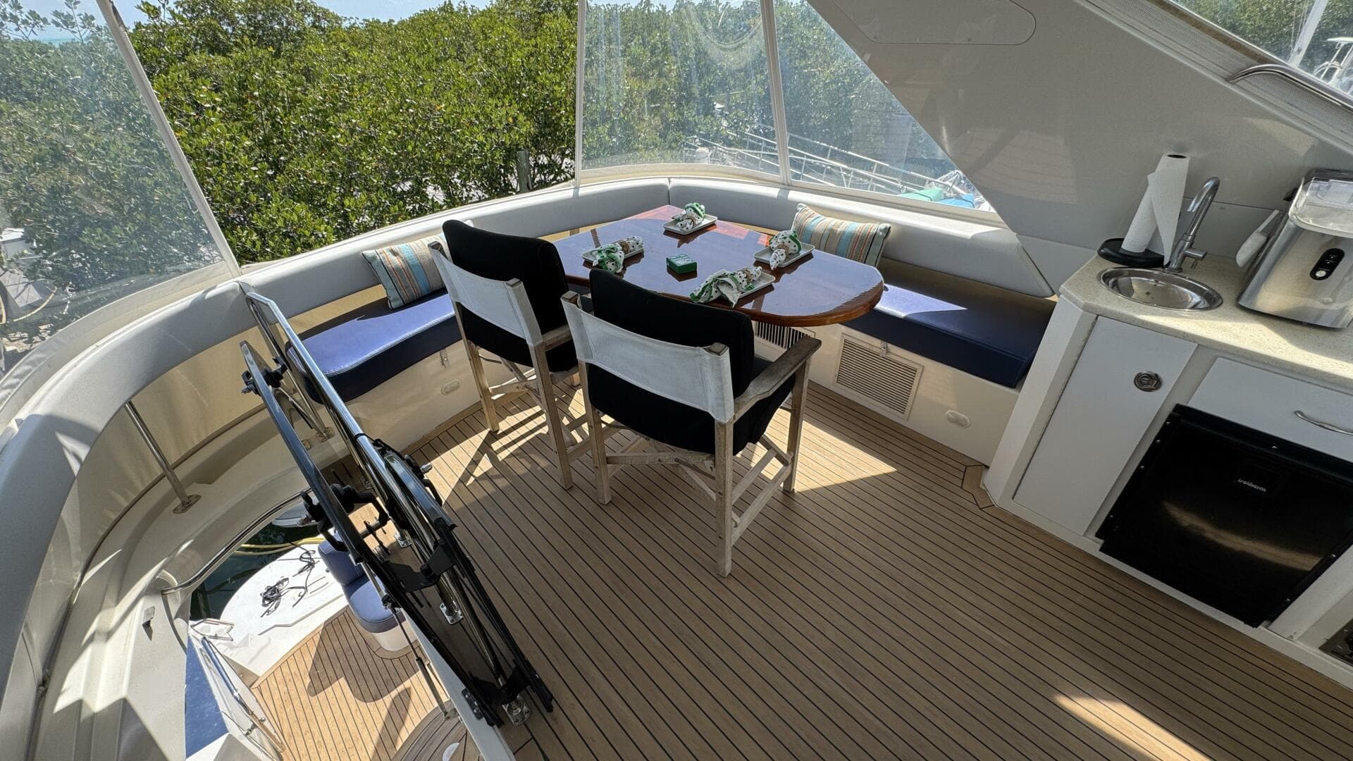 Flybridge Dinette Looking Aft