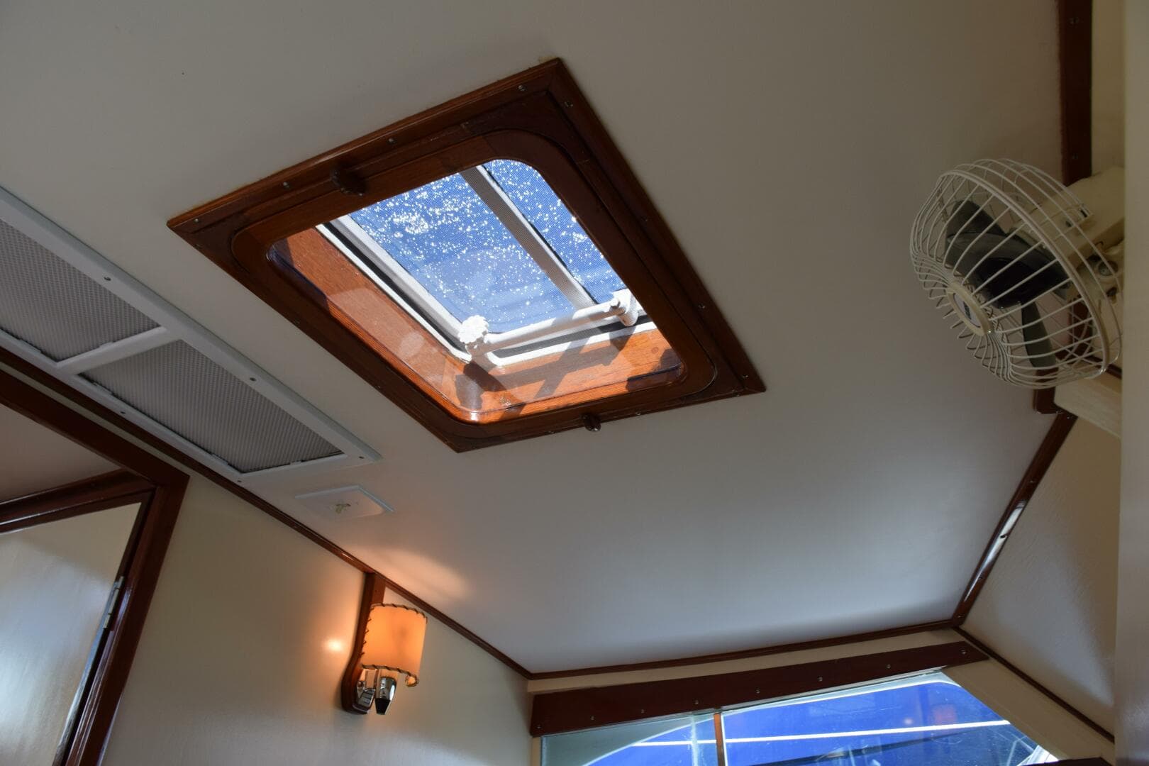 Wood Trimmed Overhead Deck Hatch