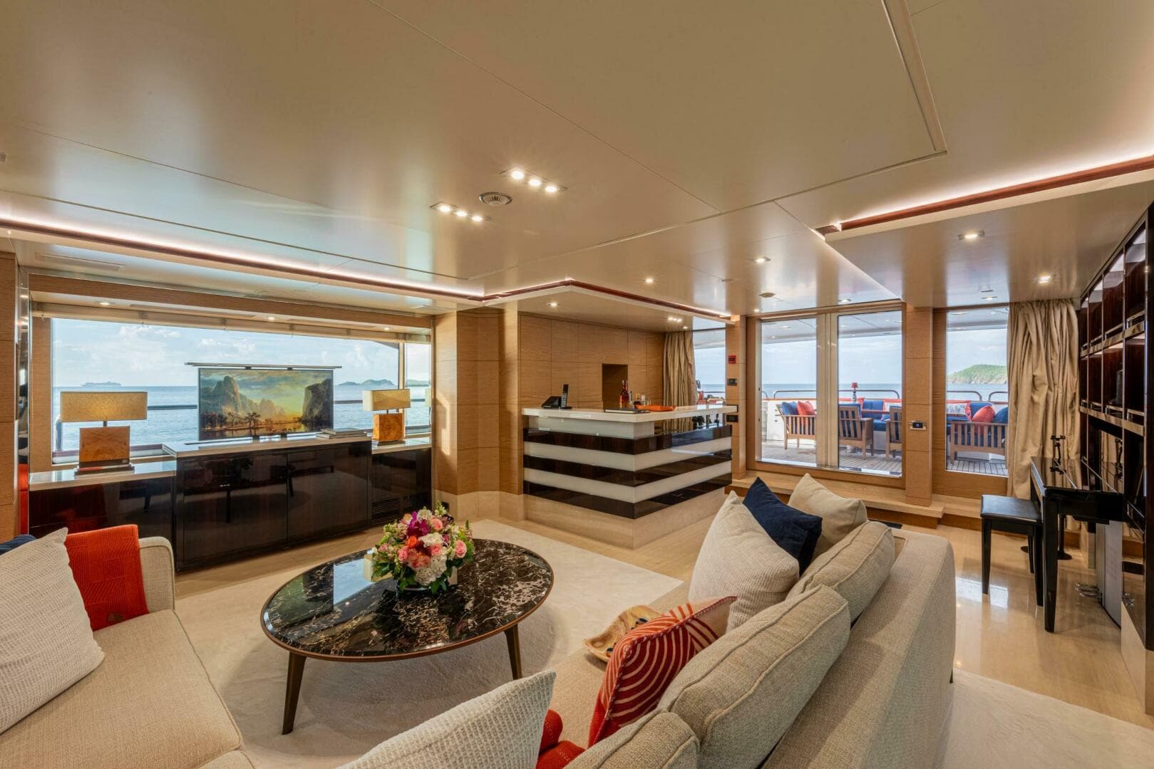 Main Salon Looking Aft Starboard
