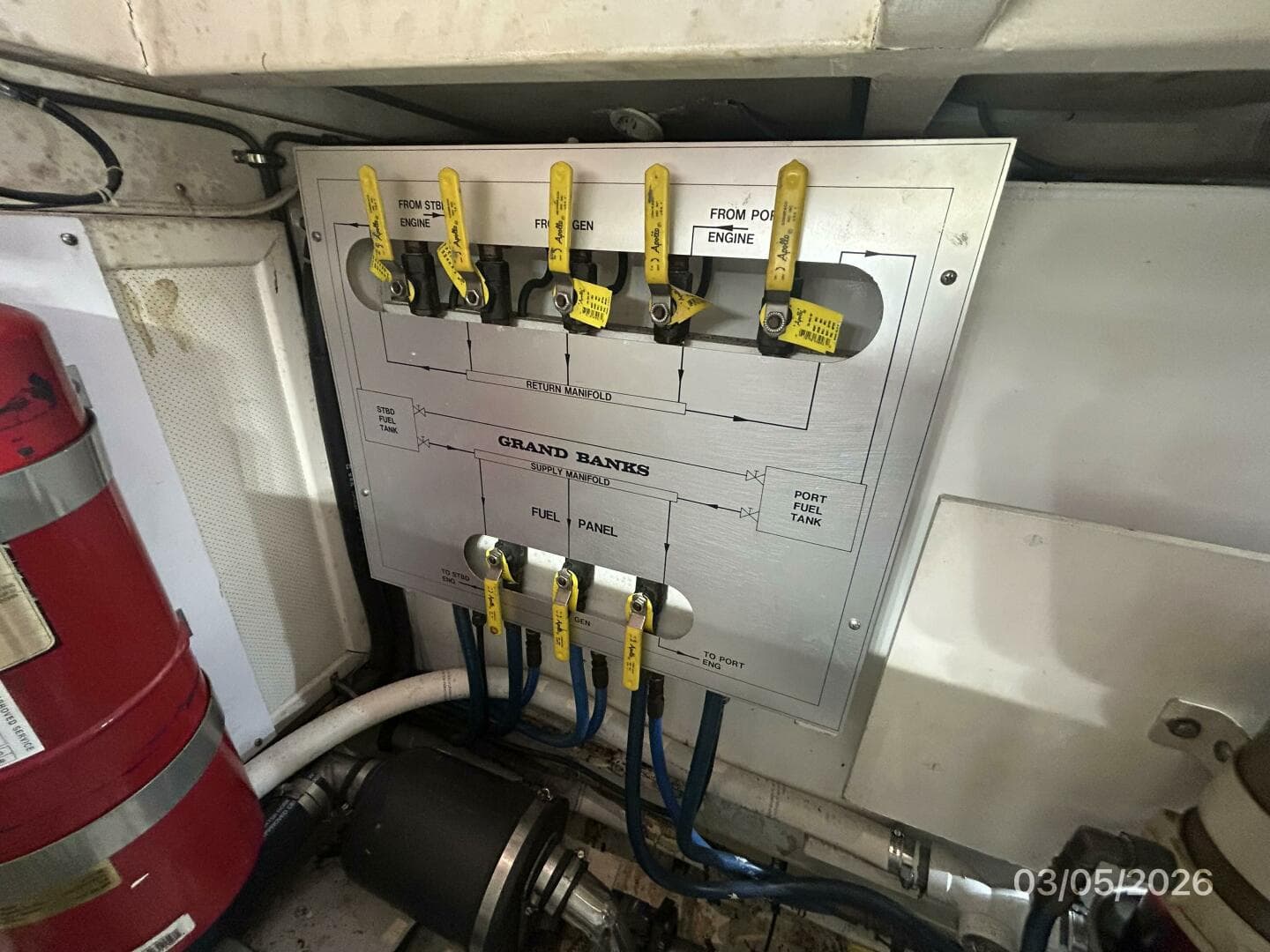 42' Grand Banks fuel manifold