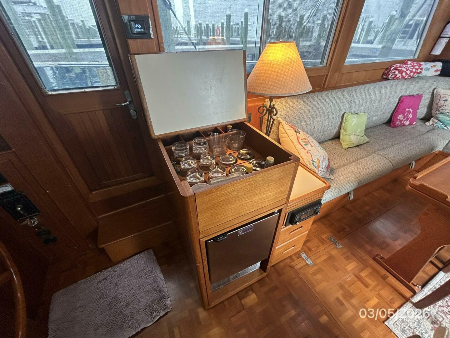 42' Grand Banks salon starboard cabinet2
