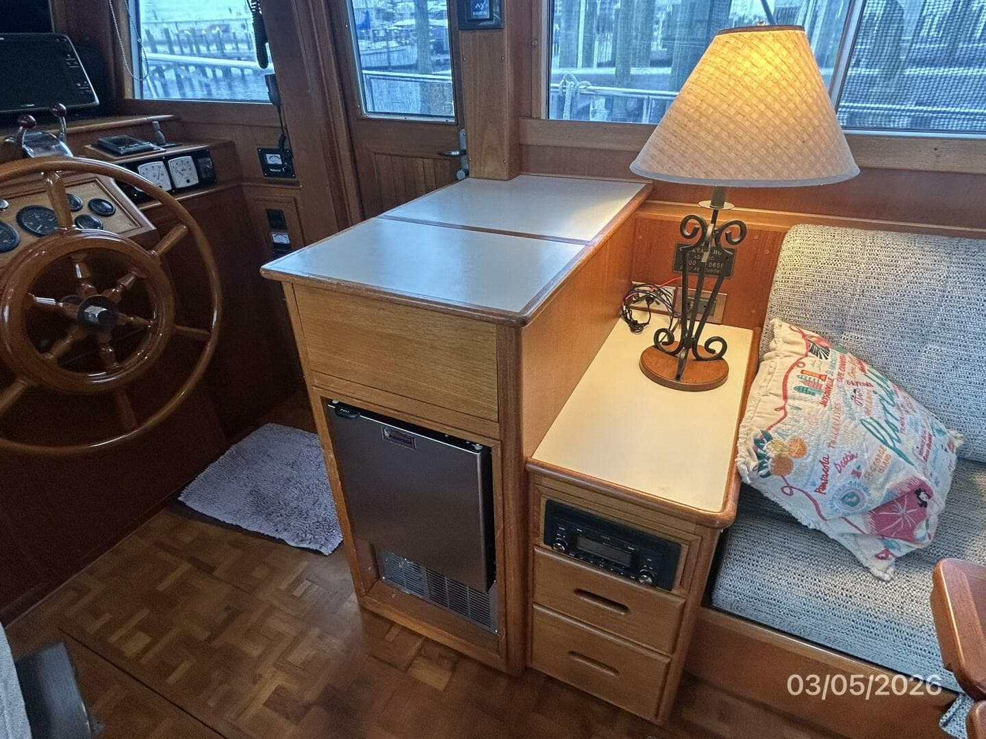 42' Grand Banks salon starboard cabinet1