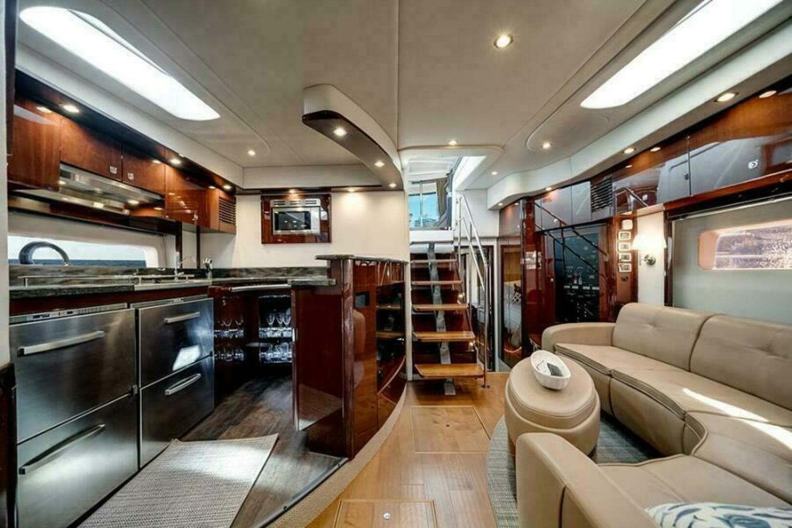 Galley and lower salon