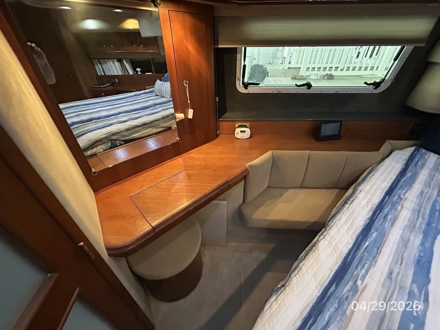 44' Cruisers master stateroom desk-vanity-benchseat