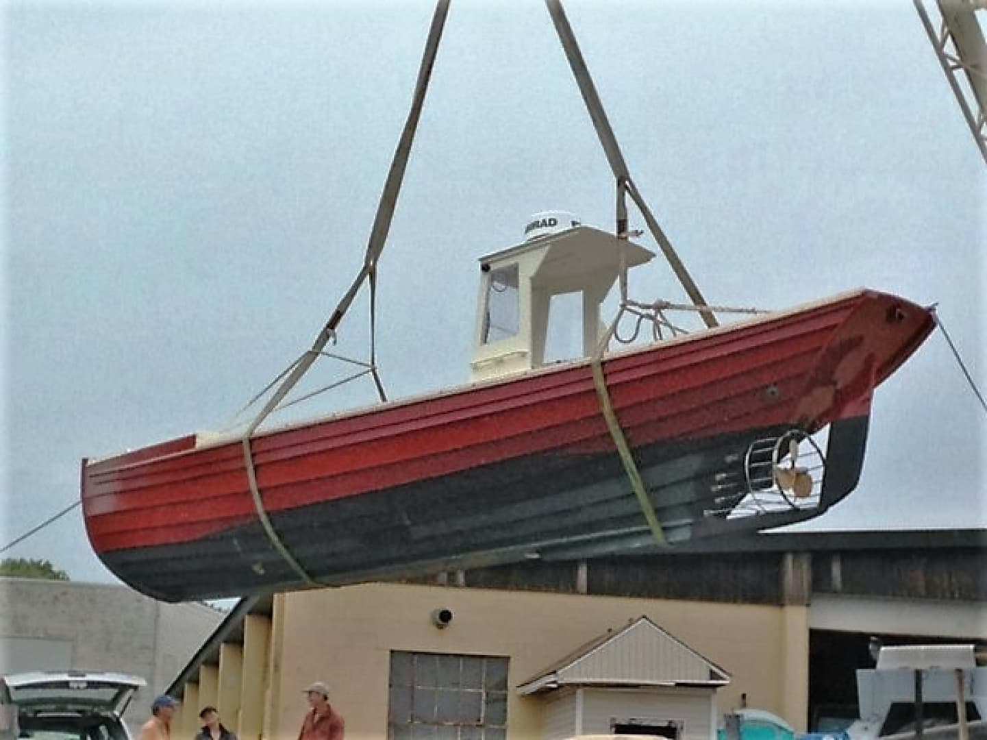 Power Dory in the slings
