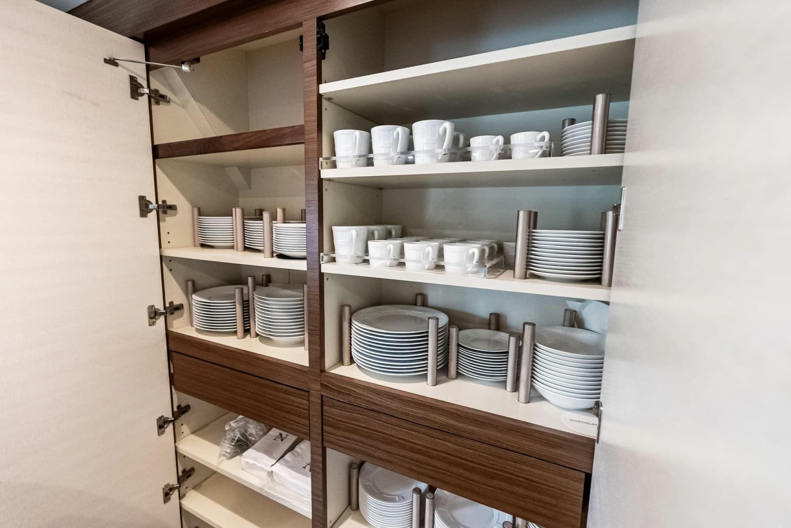 Secure dinnerware cabinet