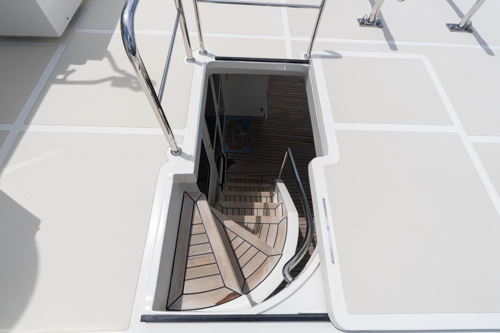 Upper Aft Deck Stairs to Cockpit