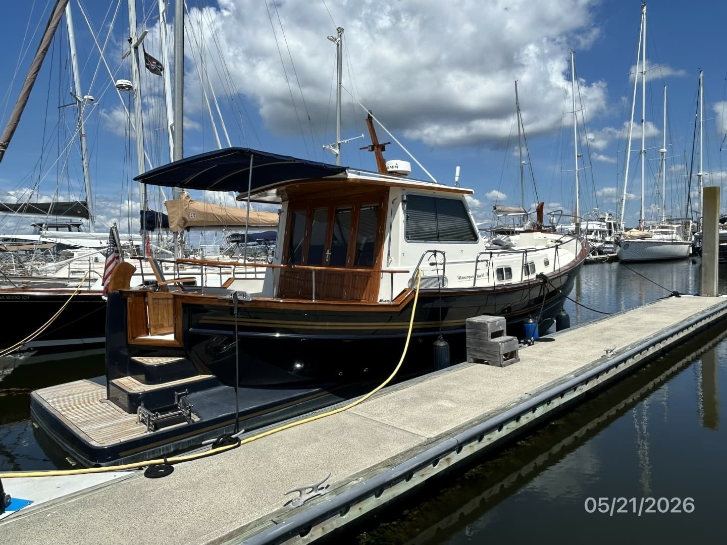 43' Menorquin starboard aft profile