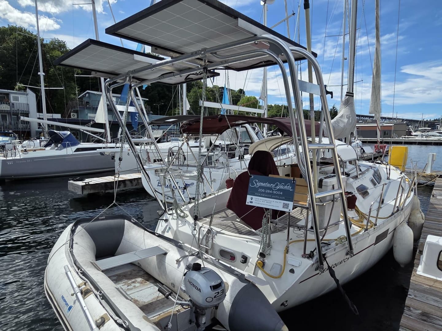 1988 Beneteau Oceanis 350  with dinghy, davits, and solar