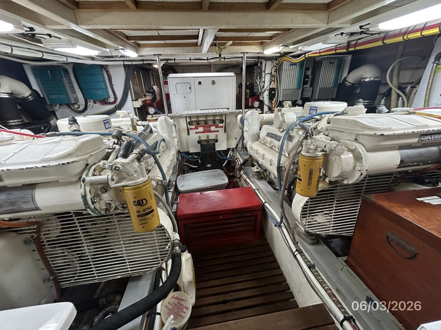 46' GrandBanks engine room aft