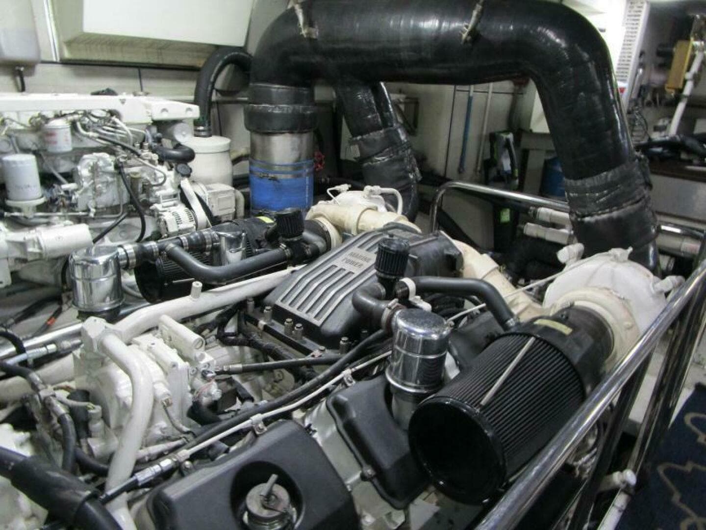Stbd. Engine from Forward    