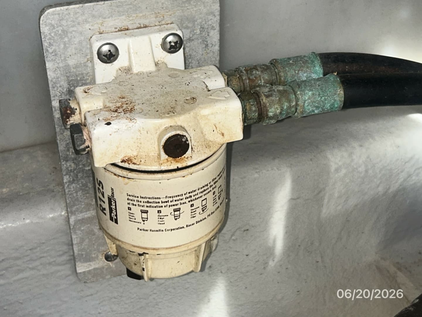 40' Mainship generator Racor fuel filter